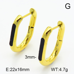 Acrylic,Handmade Polished  Oval Hoop  Stainless Steel Earrings  7E4000095bhva-066