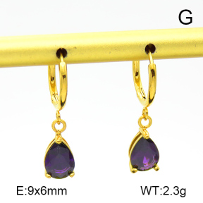 Zircon,Handmade Polished  Water Droplets  Stainless Steel Earrings  7E4000119vhkb-066