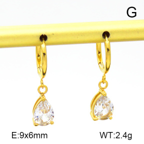 Zircon,Handmade Polished  Water Droplets  Stainless Steel Earrings  7E4000120vhkb-066