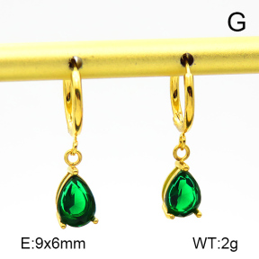 Zircon,Handmade Polished  Water Droplets  Stainless Steel Earrings  7E4000121vhkb-066