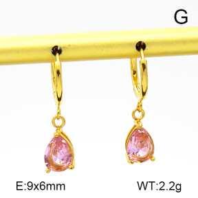 Zircon,Handmade Polished  Water Droplets  Stainless Steel Earrings  7E4000122vhkb-066