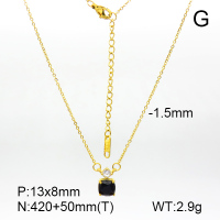 Stainless Steel Necklace  Zircon,Handmade Polished  7N4000195bhia-066
