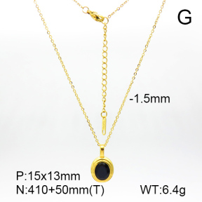 Zircon,Handmade Polished  Oval  Stainless Steel Necklace  7N4000212bhva-066
