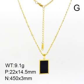 Acrylic,Handmade Polished  Rectangle  Stainless Steel Necklace  7N4000215vhha-066