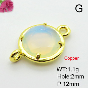 Opalite  Fashion Copper Links Connectors  XFL02083baka-G030