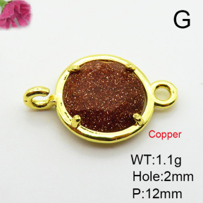 Goldstone  Fashion Copper Links Connectors  XFL02084baka-G030