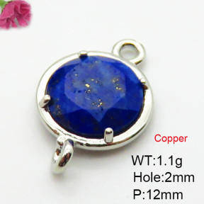 Lapis Lazuli  Fashion Copper Links Connectors  XFL02089baka-G030