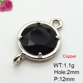 Obsidian  Fashion Copper Links Connectors  XFL02090baka-G030