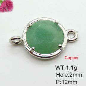 Green Aventurine  Fashion Copper Links Connectors  XFL02099baka-G030