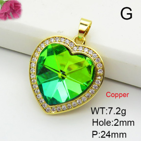 Imitation Crystal Glass & Zirconia  Fashion Copper Pendant  XFPC03403vbmb-G030