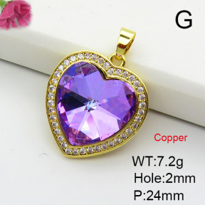 Imitation Crystal Glass & Zirconia  Fashion Copper Pendant  XFPC03405vbmb-G030