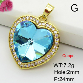 Imitation Crystal Glass & Zirconia  Fashion Copper Pendant  XFPC03408vbmb-G030