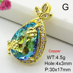 Imitation Crystal Glass & Zirconia  Fashion Copper Pendant  XFPC03413vbmb-G030