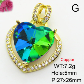 Imitation Crystal Glass & Zirconia  Fashion Copper Pendant  XFPC03420vbmb-G030