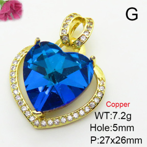 Imitation Crystal Glass & Zirconia  Fashion Copper Pendant  XFPC03422vbmb-G030