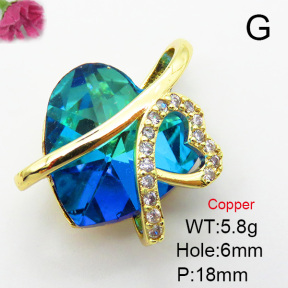 Imitation Crystal Glass & Zirconia  Fashion Copper Pendant  XFPC03425vbmb-G030