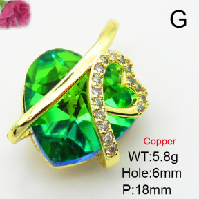 Imitation Crystal Glass & Zirconia  Fashion Copper Pendant  XFPC03426vbmb-G030