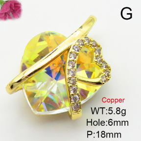 Imitation Crystal Glass & Zirconia  Fashion Copper Pendant  XFPC03427vbmb-G030