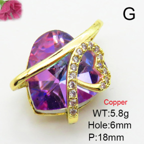 Imitation Crystal Glass & Zirconia  Fashion Copper Pendant  XFPC03429vbmb-G030