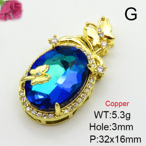 Imitation Crystal Glass & Zirconia  Fashion Copper Pendant  XFPC03434vbmb-G030