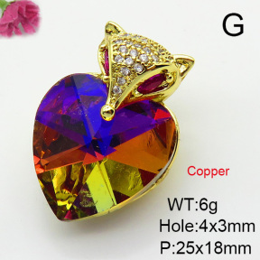 Imitation Crystal Glass & Zirconia  Fashion Copper Pendant  XFPC03440vbmb-G030