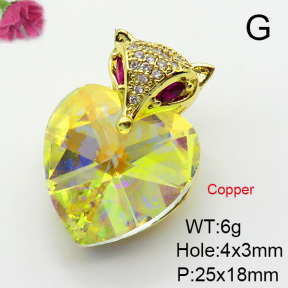 Imitation Crystal Glass & Zirconia  Fashion Copper Pendant  XFPC03441vbmb-G030