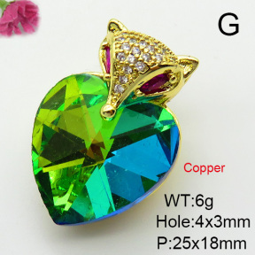 Imitation Crystal Glass & Zirconia  Fashion Copper Pendant  XFPC03442vbmb-G030