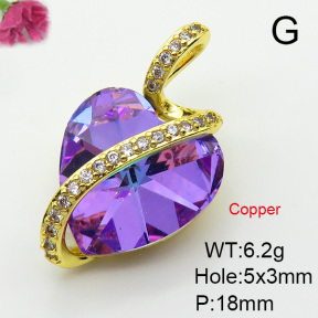 Imitation Crystal Glass & Zirconia  Fashion Copper Pendant  XFPC03445vbmb-G030