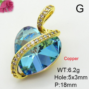 Imitation Crystal Glass & Zirconia  Fashion Copper Pendant  XFPC03446vbmb-G030