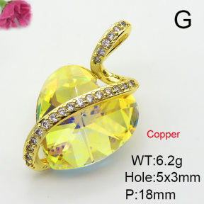 Imitation Crystal Glass & Zirconia  Fashion Copper Pendant  XFPC03449vbmb-G030