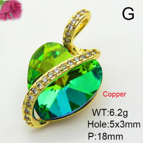 Imitation Crystal Glass & Zirconia  Fashion Copper Pendant  XFPC03450vbmb-G030