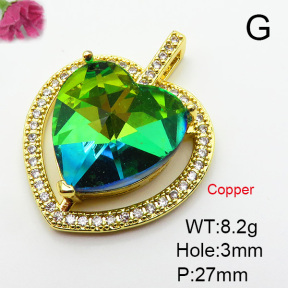 Imitation Crystal Glass & Zirconia  Fashion Copper Pendant  XFPC03452vbmb-G030
