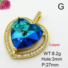 Imitation Crystal Glass & Zirconia  Fashion Copper Pendant  XFPC03453vbmb-G030