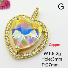 Imitation Crystal Glass & Zirconia  Fashion Copper Pendant  XFPC03454vbmb-G030
