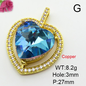 Imitation Crystal Glass & Zirconia  Fashion Copper Pendant  XFPC03457vbmb-G030