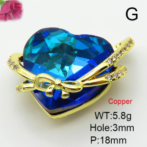 Imitation Crystal Glass & Zirconia  Fashion Copper Pendant  XFPC03461vbmb-G030