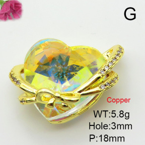 Imitation Crystal Glass & Zirconia  Fashion Copper Pendant  XFPC03462vbmb-G030