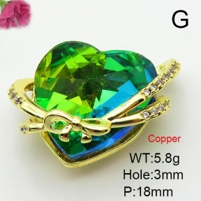 Imitation Crystal Glass & Zirconia  Fashion Copper Pendant  XFPC03463vbmb-G030