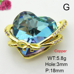 Imitation Crystal Glass & Zirconia  Fashion Copper Pendant  XFPC03464vbmb-G030