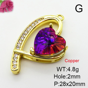 Imitation Crystal Glass & Zirconia  Fashion Copper Pendant  XFPC03466vbmb-G030