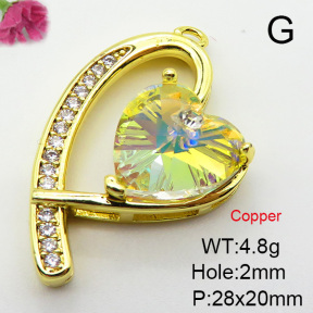 Imitation Crystal Glass & Zirconia  Fashion Copper Pendant  XFPC03469vbmb-G030