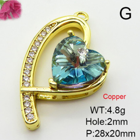 Imitation Crystal Glass & Zirconia  Fashion Copper Pendant  XFPC03470vbmb-G030