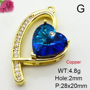 Imitation Crystal Glass & Zirconia  Fashion Copper Pendant  XFPC03471vbmb-G030
