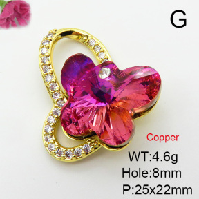 Imitation Crystal Glass & Zirconia  Fashion Copper Pendant  XFPC03473vbmb-G030