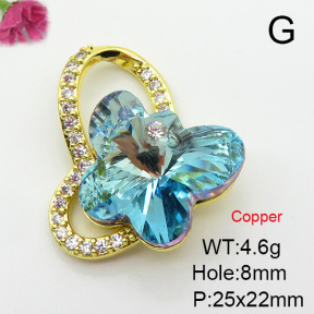 Imitation Crystal Glass & Zirconia  Fashion Copper Pendant  XFPC03474vbmb-G030
