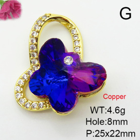 Imitation Crystal Glass & Zirconia  Fashion Copper Pendant  XFPC03475vbmb-G030