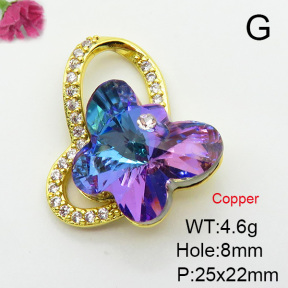 Imitation Crystal Glass & Zirconia  Fashion Copper Pendant  XFPC03476vbmb-G030