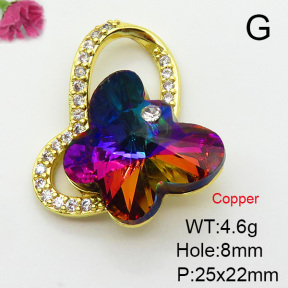 Imitation Crystal Glass & Zirconia  Fashion Copper Pendant  XFPC03478vbmb-G030