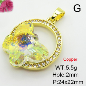 Imitation Crystal Glass & Zirconia  Fashion Copper Pendant  XFPC03481vbmb-G030