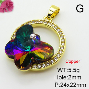 Imitation Crystal Glass & Zirconia  Fashion Copper Pendant  XFPC03482vbmb-G030